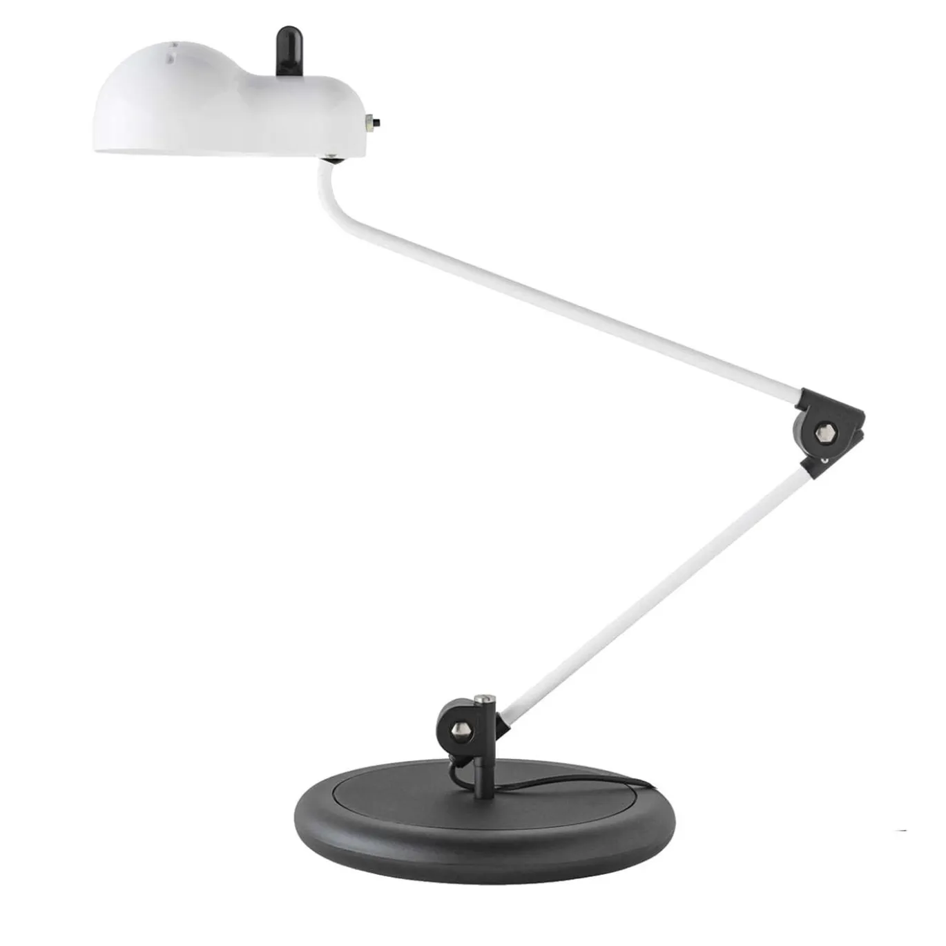 Lampada da tavolo Topo bianca di Joe Colombo