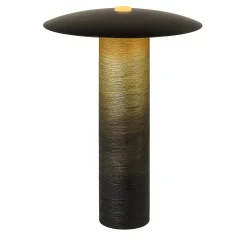 Lampada da tavolo Ufo in resina marrone scuro e oro