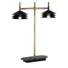 Lampada da tavolo Velia M362 a 2 luci in nero e oro