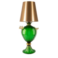 Lampada da tavolo verde e oro