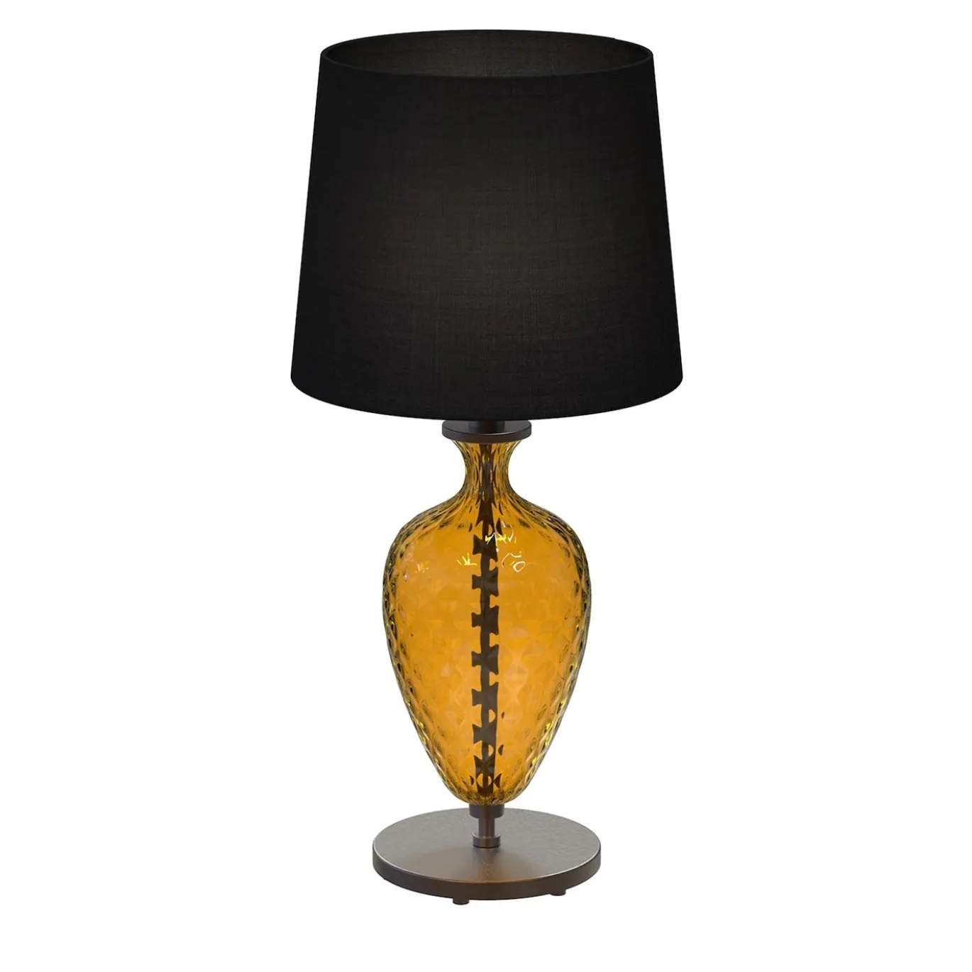 Lampada da tavolo Vivaldi in vetro di Murano color ambra
