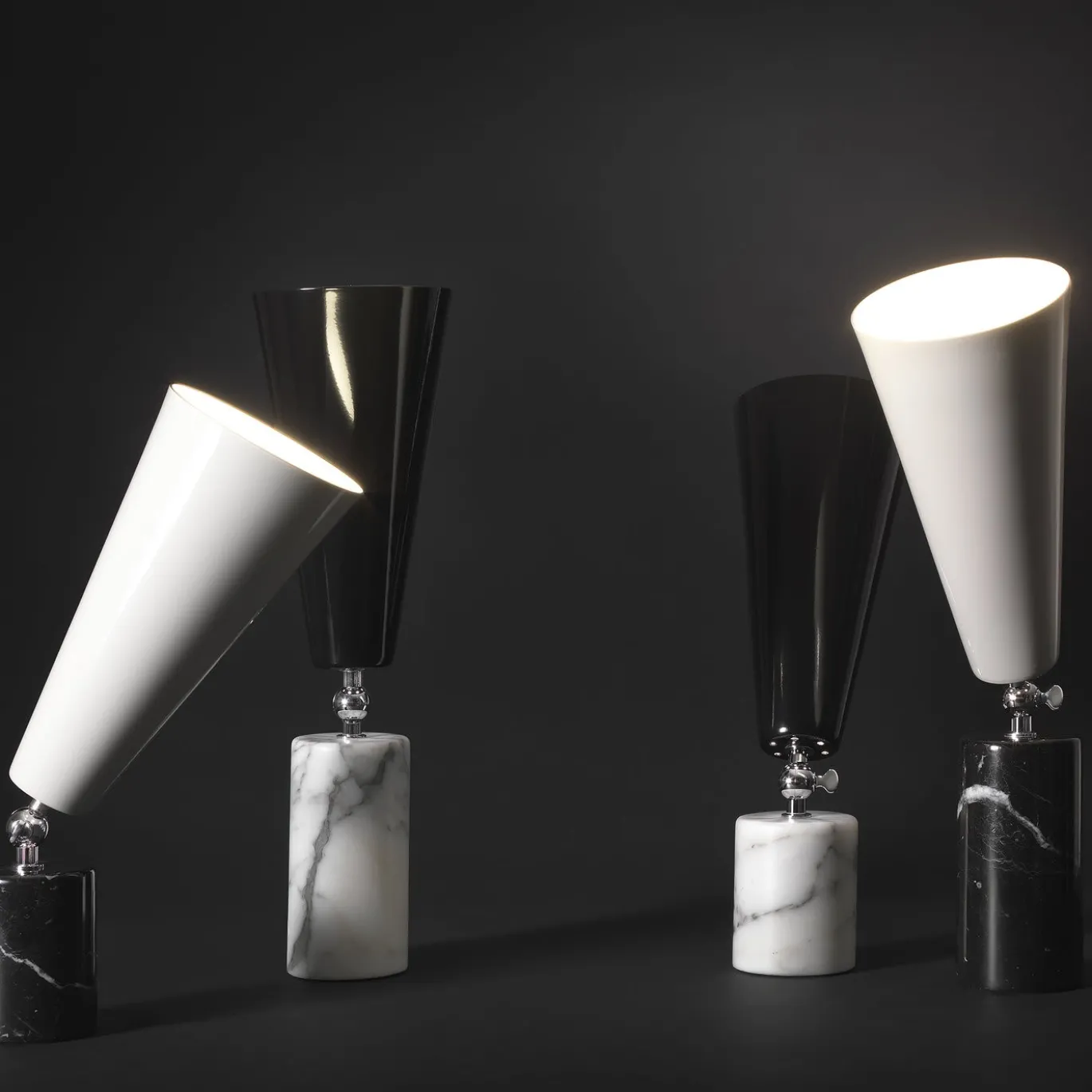 Lampada da tavolo Vox Alta di Lorenza Bozzoli in marmo Marquina