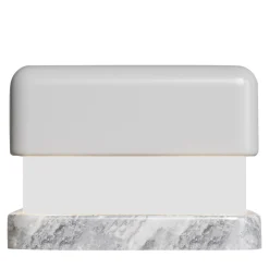 Lampada da tavolo W1 Pet grigia con base in marmo
