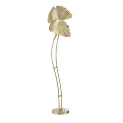 Lampada da terra a doppio stelo Gingko in ottone