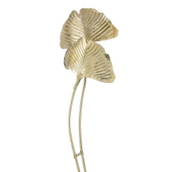 Lampada da terra a doppio stelo Gingko in ottone