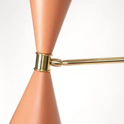 Lampada da terra a due coni rosa