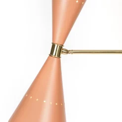Lampada da terra a due coni rosa