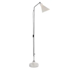 Lampada da terra Alzabile cromata e bianca di Ignazio Gardella