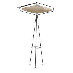Lampada da terra a nido d'ape con paralume in lana