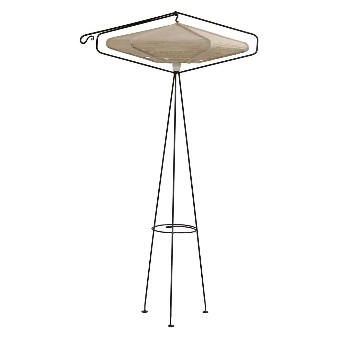 Lampada da terra a nido d'ape con paralume in lana