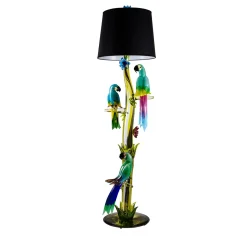 Lampada da terra a pappagallo in vetro di Murano