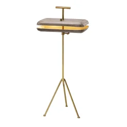 Lampada da terra Armor in pelle e ottone