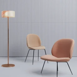 Lampada da Terra Aura in Vetro Rosa