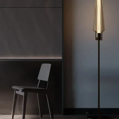 Lampada da Terra Babilionia in Vetro Bronzo