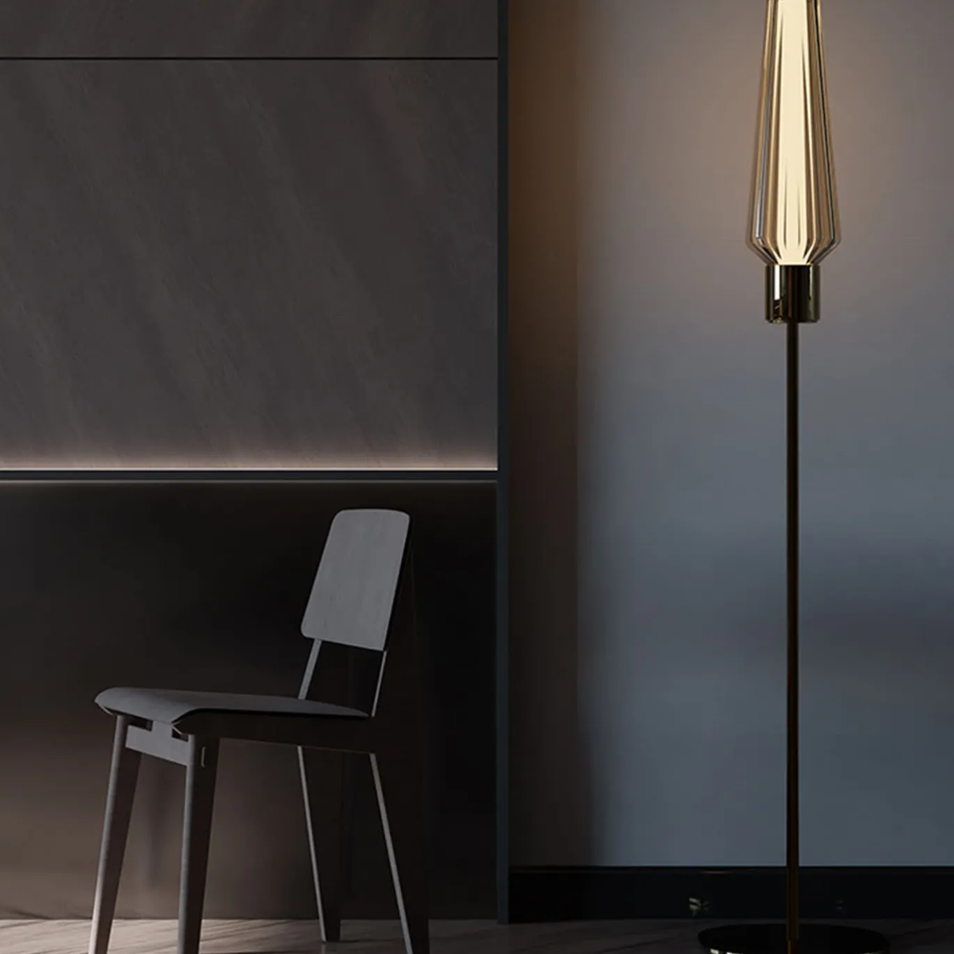 Lampada da Terra Babilionia in Vetro Bronzo
