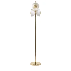 Lampada da terra Butterfly in ottone lucido e alabastro