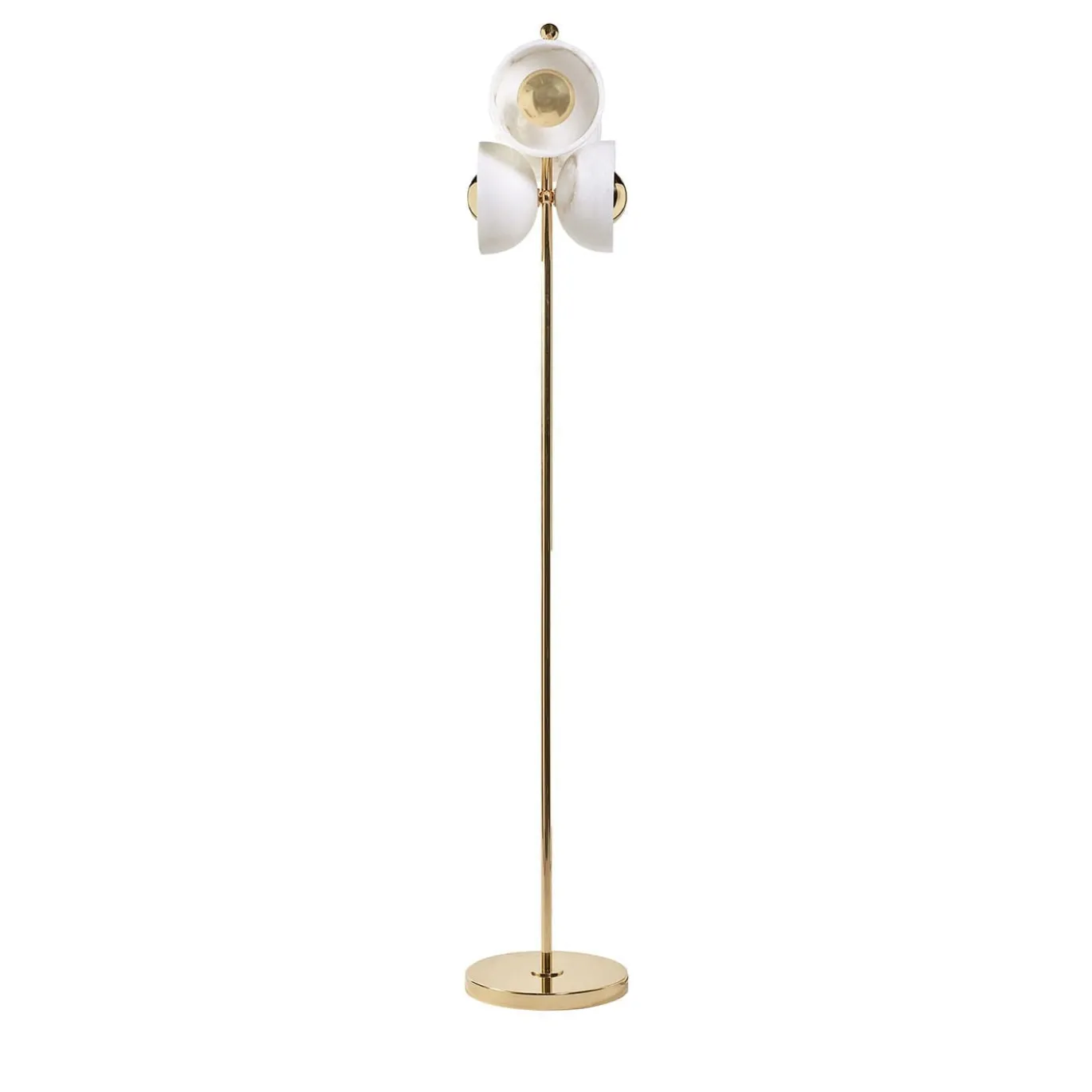 Lampada da terra Butterfly in ottone lucido e alabastro