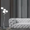 Lampada da terra Cube a 4 luci in ferro spazzolato