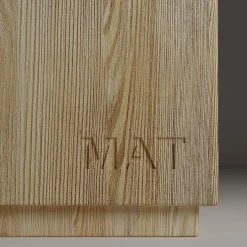 Lampada da terra e sgabello Siediti in legno naturale