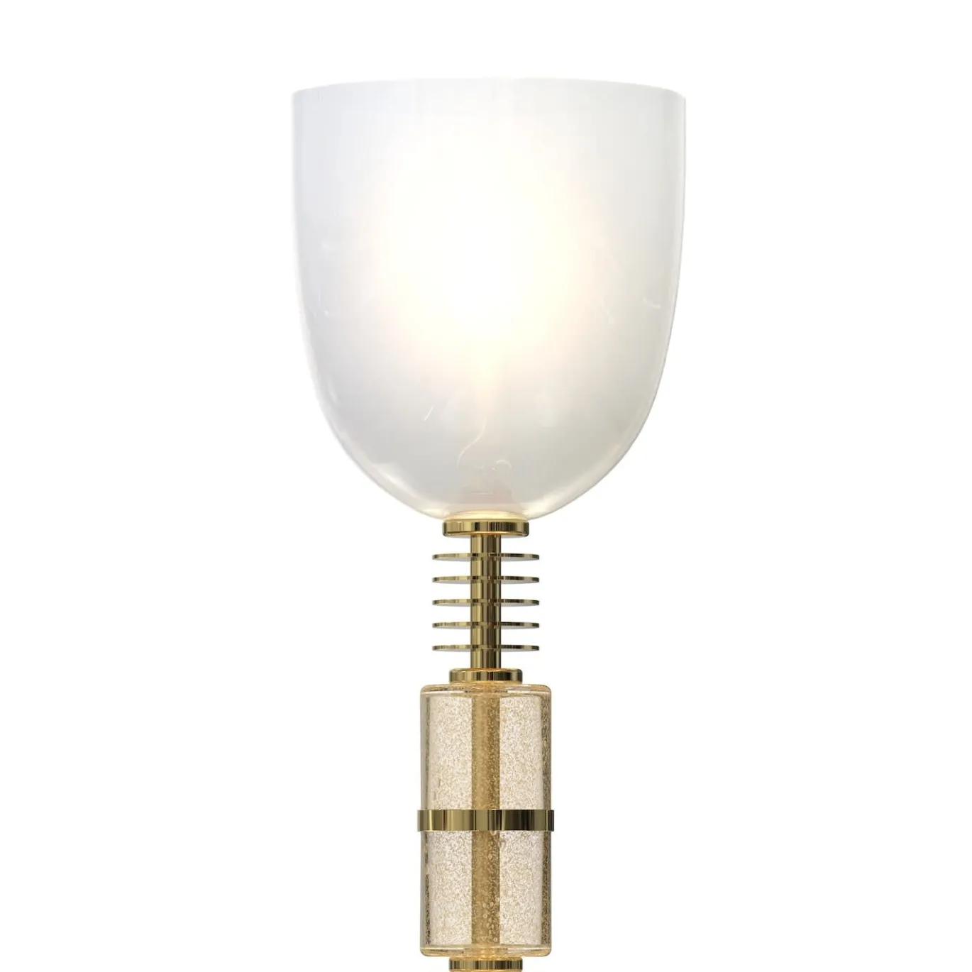 Lampada da terra Falier a 1 luce in vetro di Murano color oro