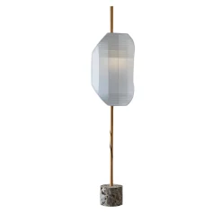 Lampada da terra Flag - Doppia plissettatura bianca