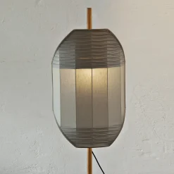 Lampada da terra Flag - Grigio a doppia plissettatura
