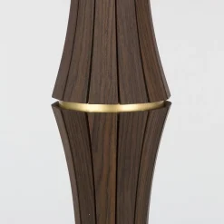 Lampada da terra Flow in legno di ebano