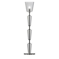 Lampada da terra Foscari a 1 luce in vetro di Murano color grigio