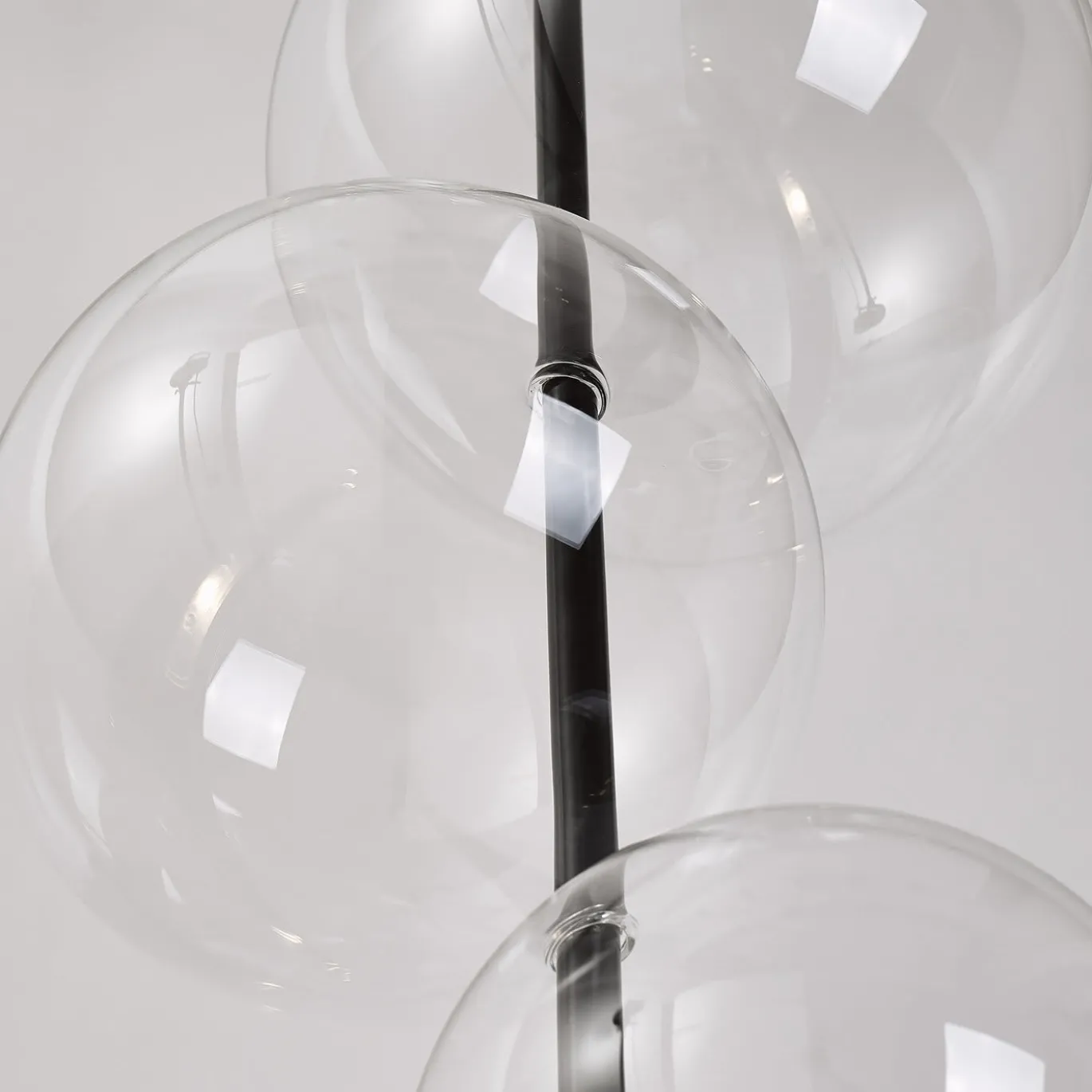 Lampada da terra Grandine nera a 5 luci