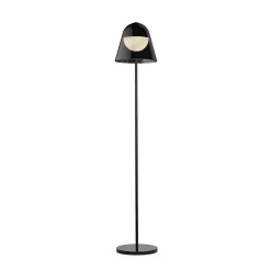 Lampada da terra Helios in metallo e vetro nero di Branch Creative
