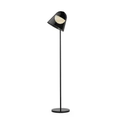 Lampada da terra Helios in metallo e vetro nero di Branch Creative