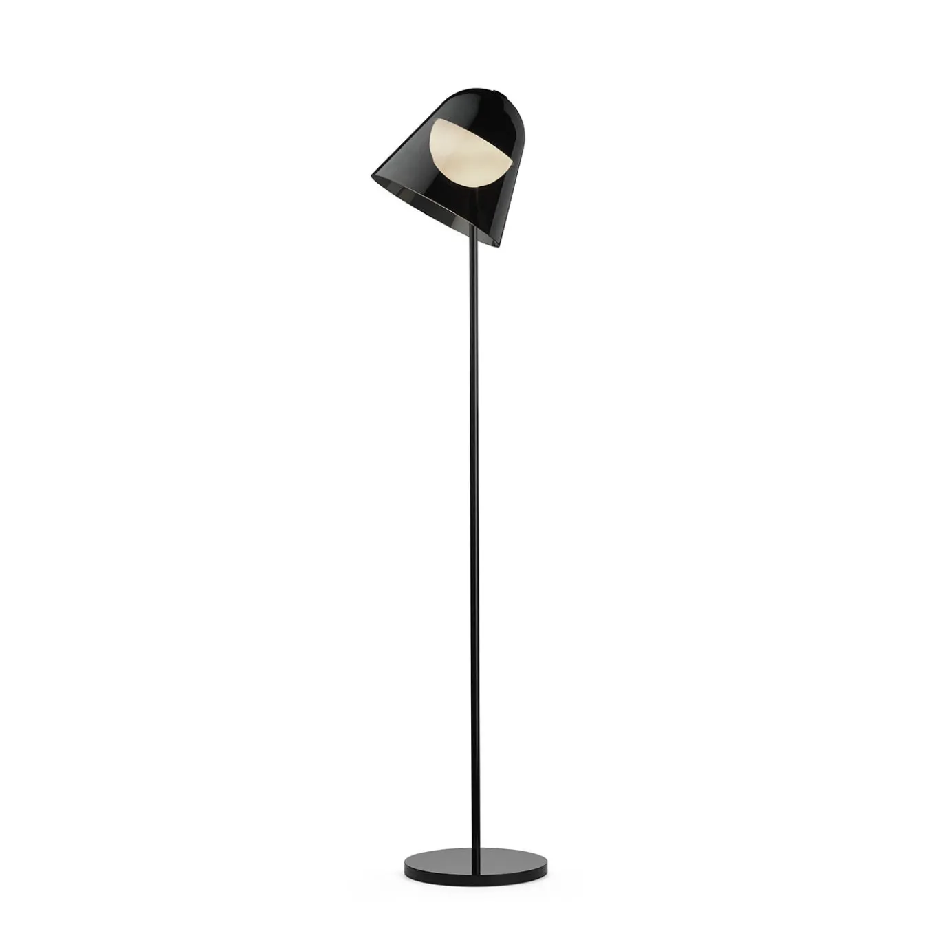 Lampada da terra Helios in metallo e vetro nero di Branch Creative