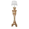 Lampada da terra in acero bianco e oro in stile barocco