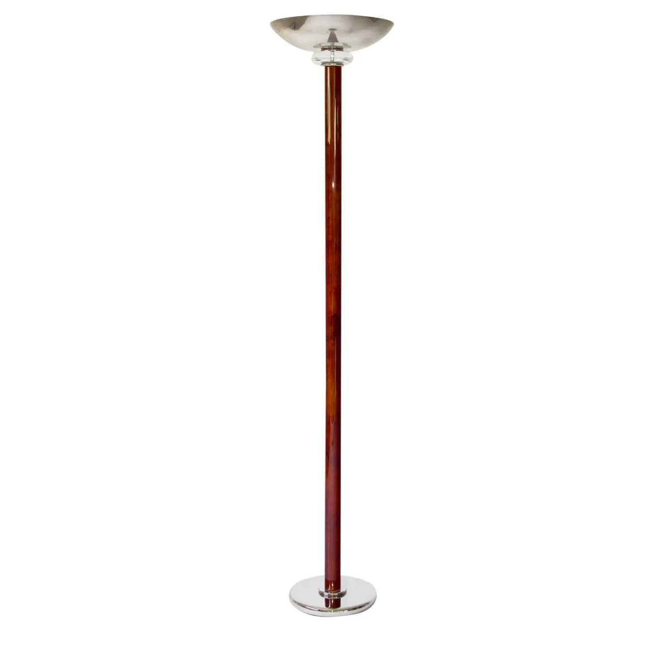 Lampada da terra in pelle e ottone