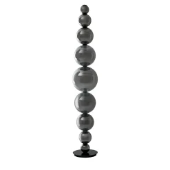 Lampada da terra in vetro grigio scultorea verso l'alto