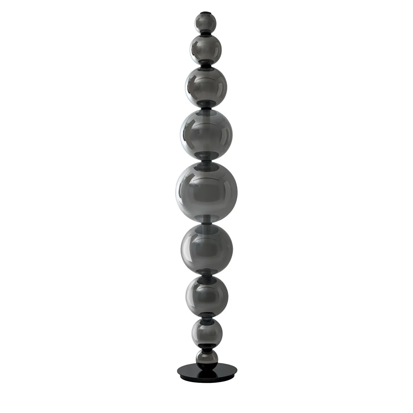 Lampada da terra in vetro grigio scultorea verso l'alto