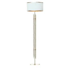 Lampada da terra in vetro trasparente e ottone Bamboo