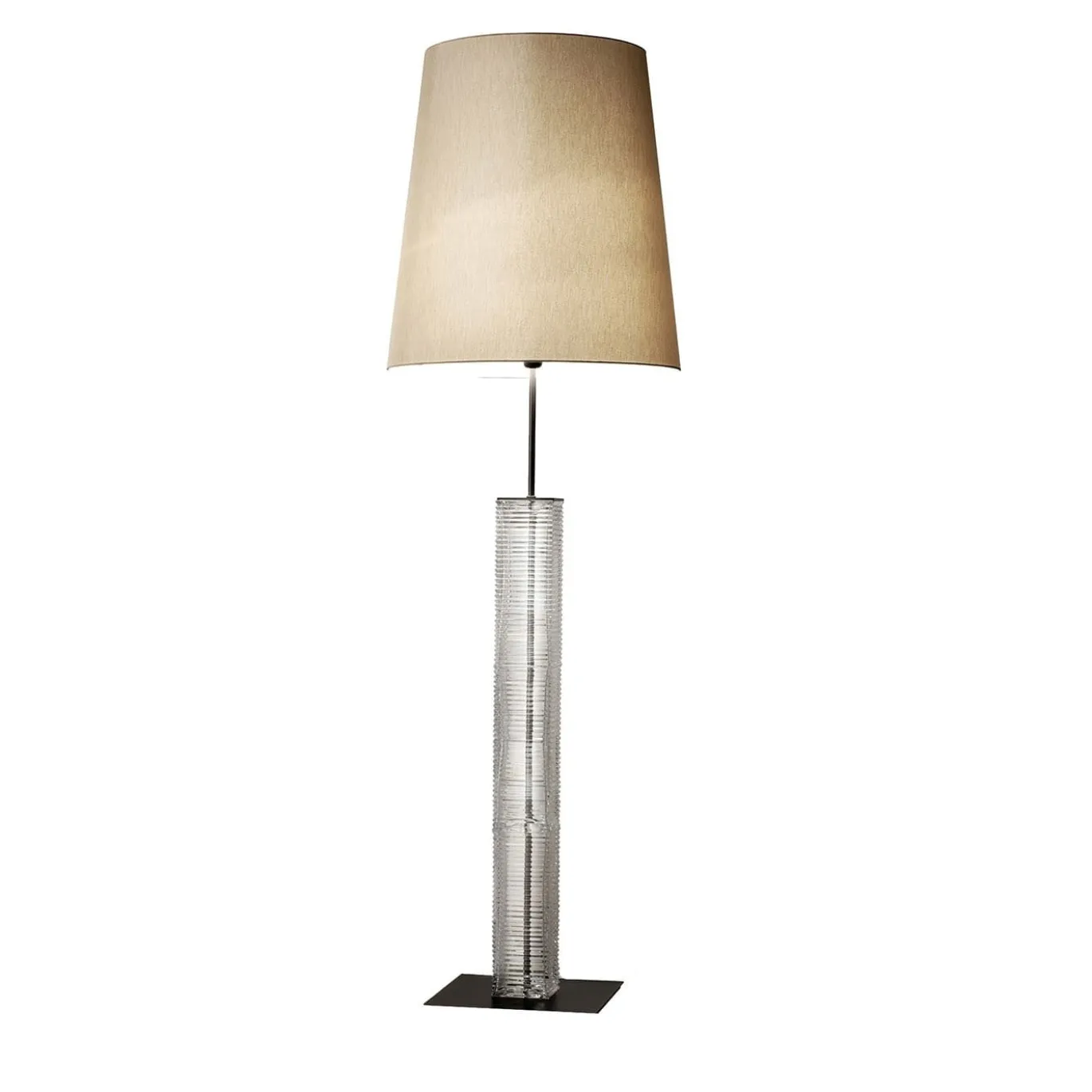 Lampada da terra Lifetime scanalata trasparente di Murano