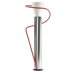 Lampada da Terra Luminator Barcellona 1929 in Acciaio Rosso di Luciano Baldessari