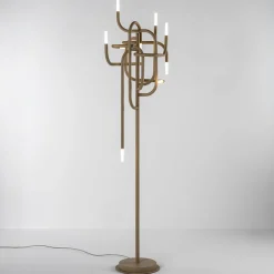 Lampada da terra Mangrove in metallo beige