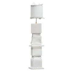 Lampada da terra Marostica+Marostica+Marostica+Marostica in ceramica bianca con paralume