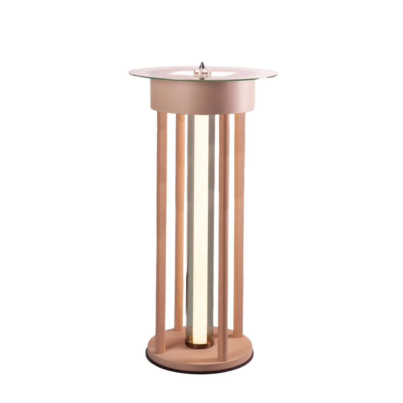 Lampada da Terra Media Fysi Rotonda in Legno