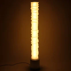 Lampada da terra Medusa alta in resina bianca con base in metallo