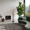 Lampada da terra Nabila a 6 luci in vetro fumé