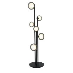 Lampada da terra Nabila a 6 luci in vetro fumé