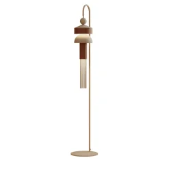 Lampada da terra Nappe STL XM1 con inserti in pelle
