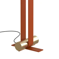 Lampada da terra Nastro rossa e oro