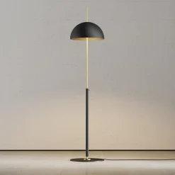 Lampada da terra nera estensibile con dettagli in ottone ABT04