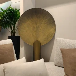 Lampada da terra Nimbo in metallo bronzeo spazzolato