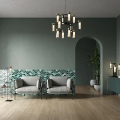 Lampada da Terra Osman in Ottone Nero di Corrado Dotti